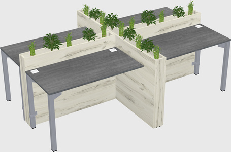 Rectangular shared desk