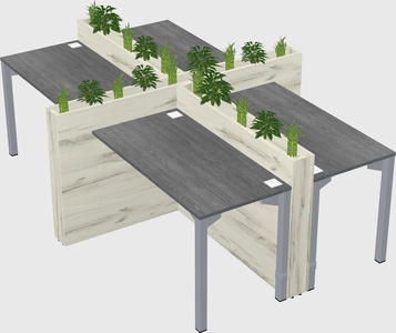 Rectangular shared desk