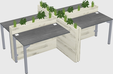 Rectangular shared desk