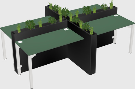 Rectangular shared desk