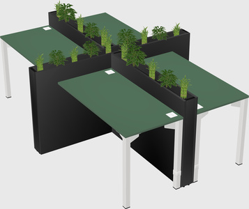 Rectangular shared desk
