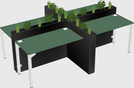 Rectangular shared desk