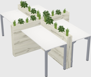 Rectangular shared desk