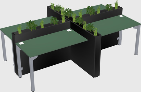 Rectangular shared desk
