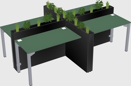 Rectangular shared desk