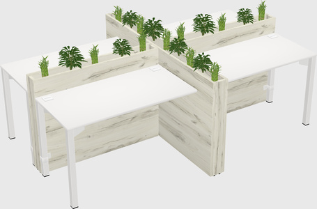 Rectangular shared desk