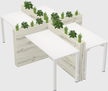 Rectangular shared desk