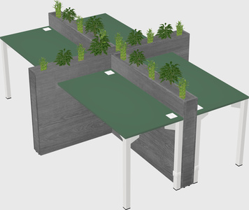 Rectangular shared desk