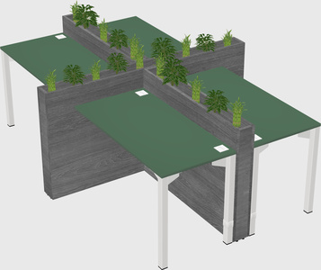 Rectangular shared desk