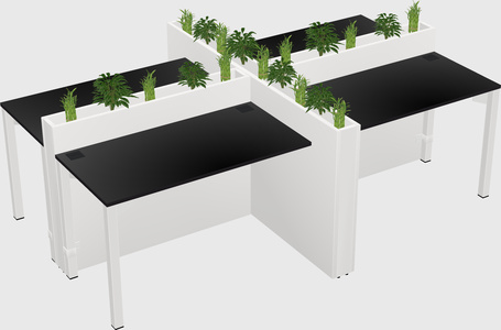 Rectangular shared desk