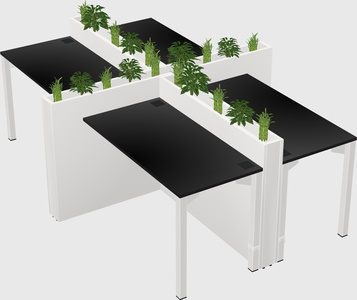 Rectangular shared desk