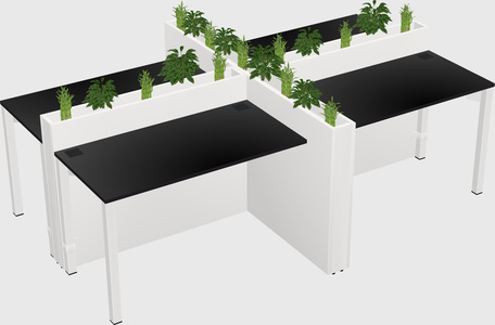 Rectangular shared desk