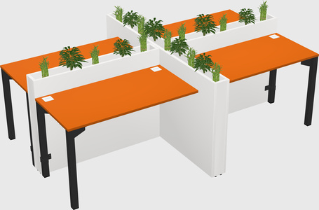 Rectangular shared desk