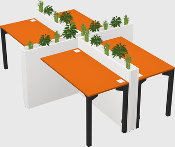 Rectangular shared desk