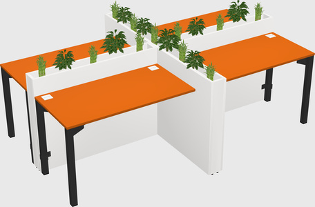 Rectangular shared desk