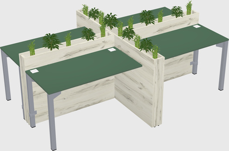 Rectangular shared desk