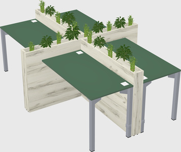 Rectangular shared desk