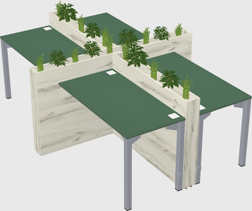 Rectangular shared desk