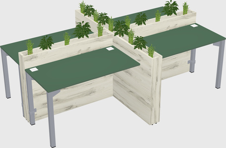 Rectangular shared desk
