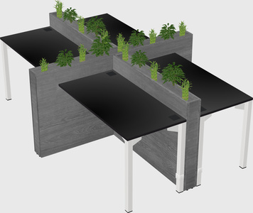 Rectangular shared desk