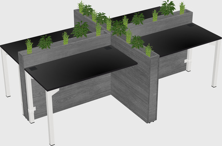 Rectangular shared desk