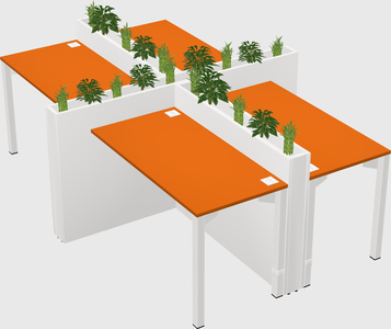 Rectangular shared desk