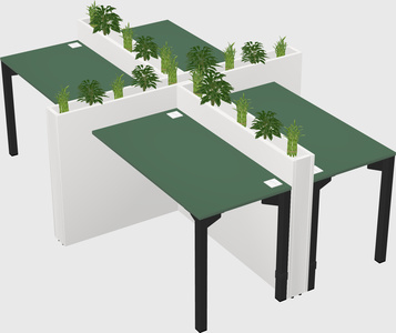 Rectangular shared desk