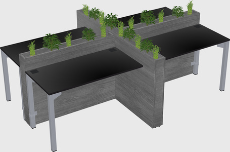Rectangular shared desk