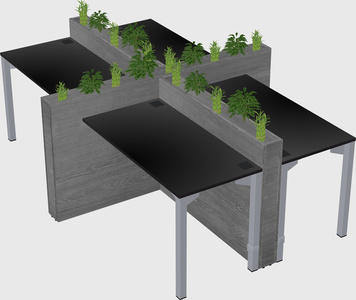 Rectangular shared desk