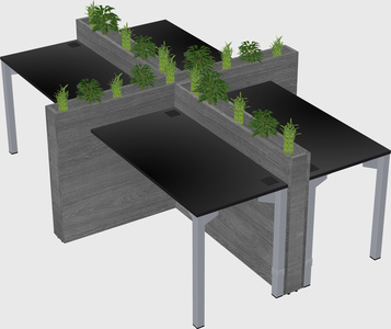 Rectangular shared desk