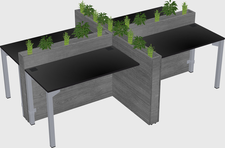 Rectangular shared desk