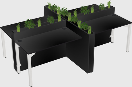 Rectangular shared desk