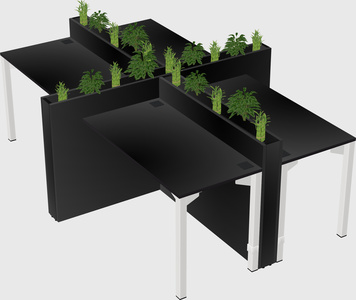 Rectangular shared desk