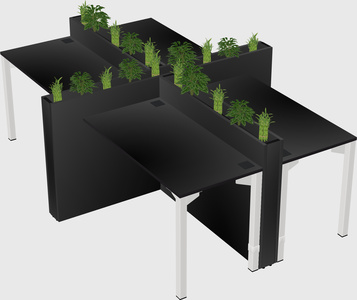 Rectangular shared desk
