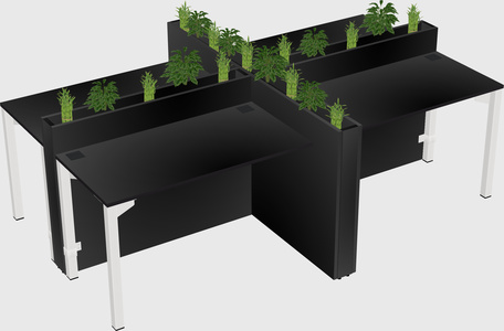 Rectangular shared desk