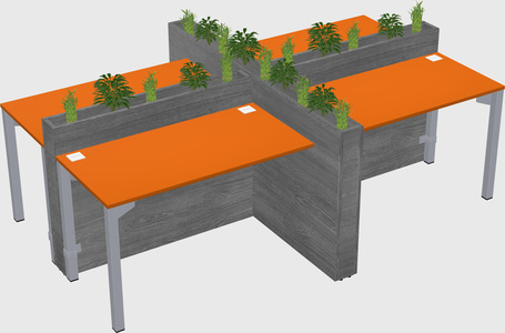 Rectangular shared desk