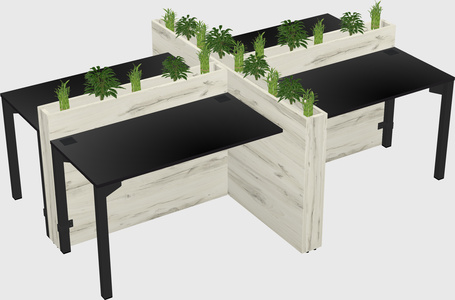 Rectangular shared desk