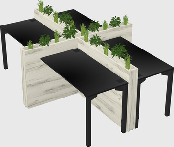 Rectangular shared desk