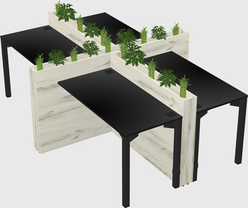 Rectangular shared desk