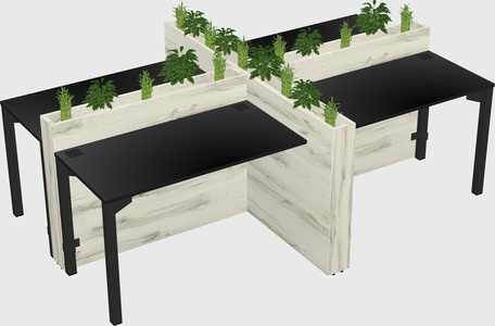 Rectangular shared desk
