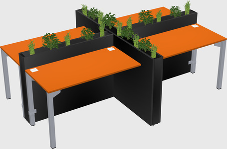 Rectangular shared desk