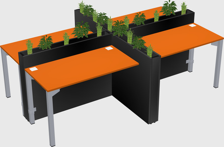 Rectangular shared desk