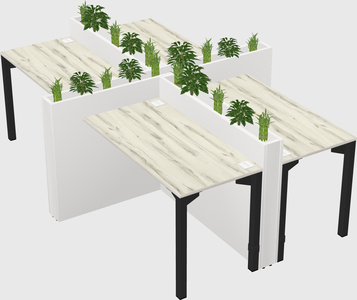Rectangular shared desk