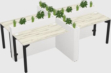 Rectangular shared desk