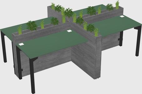 Rectangular shared desk