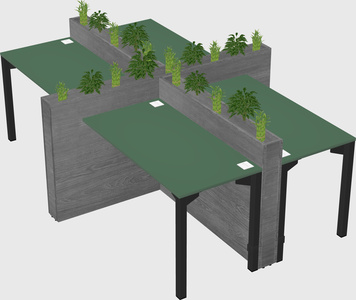 Rectangular shared desk