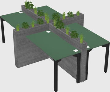 Rectangular shared desk