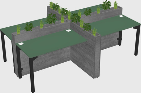 Rectangular shared desk