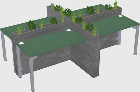 Rectangular shared desk