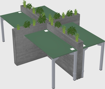Rectangular shared desk